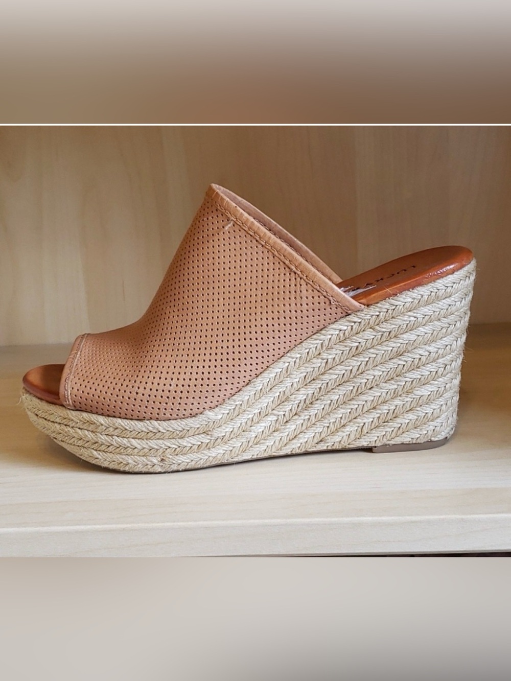 Lucky brand leather espidrille wedge
